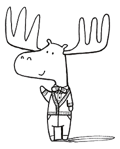 Cartoon moose waving